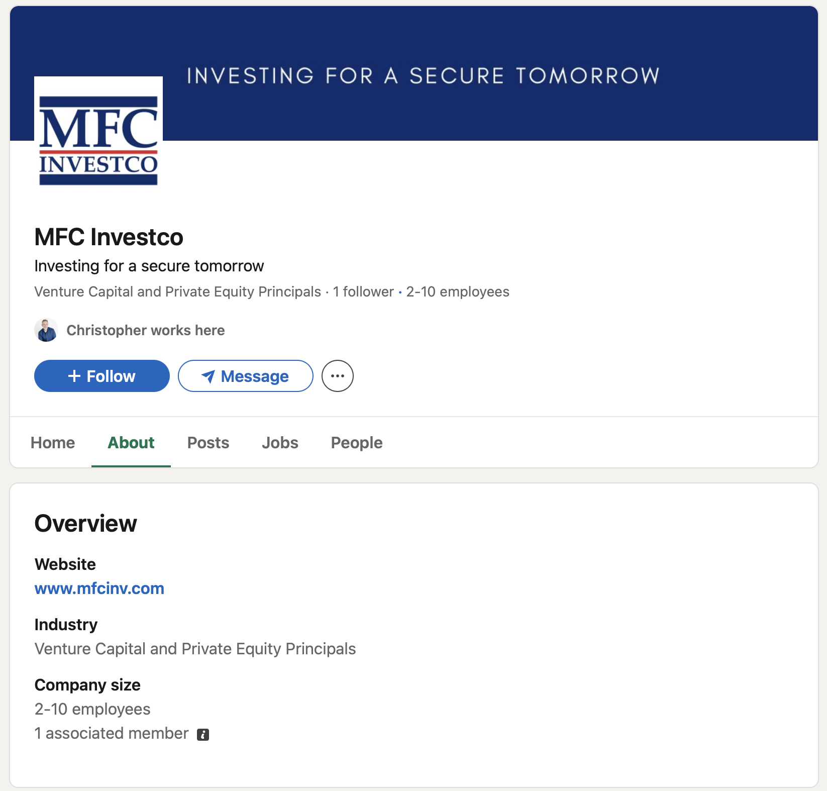 MFC Investco LinkedIn Page